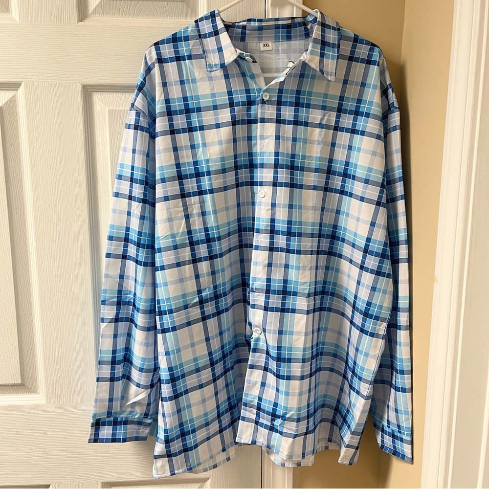 Blue Plaid Men's Shirt